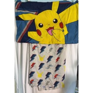 Pokémon Boys Twin Bed Flat Sheet Fitted Sheet And Pillowcase Yellow Red Blue